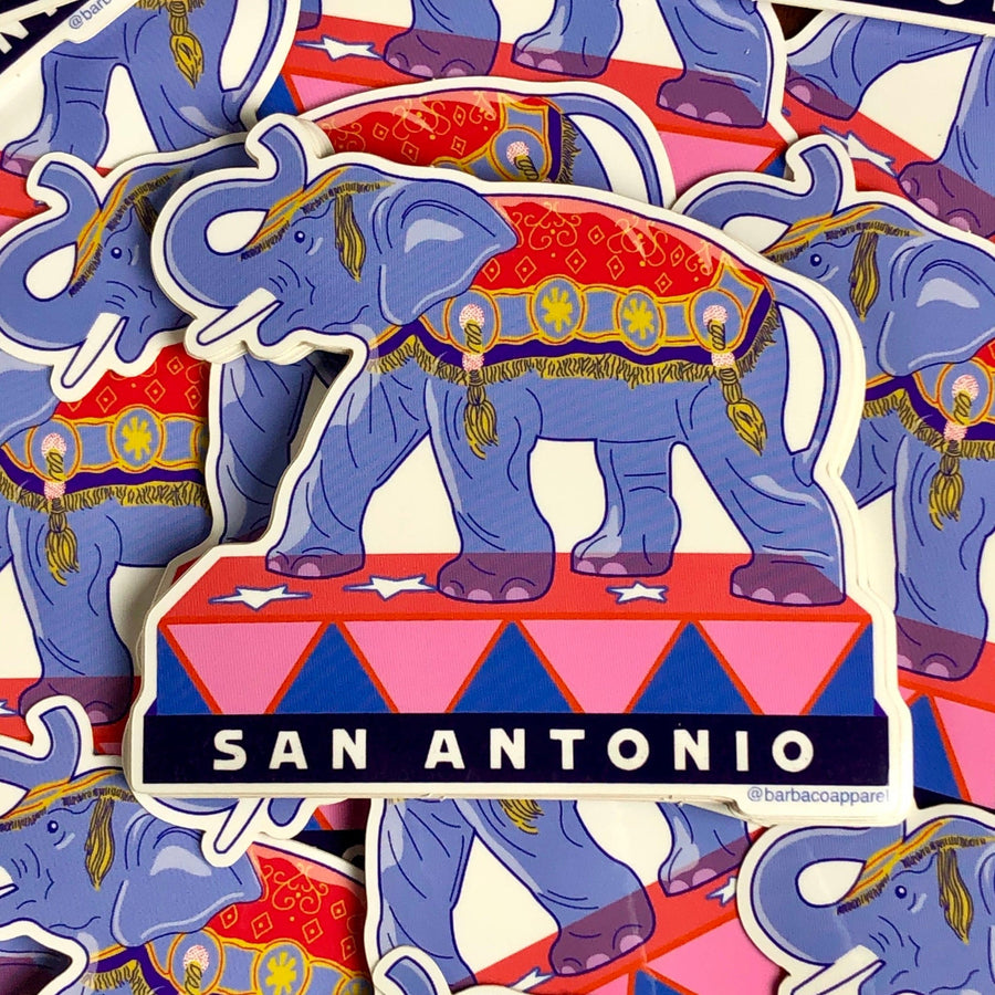 San Antonio Elephant Vinyl Sticker