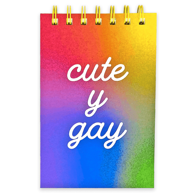 BarbacoApparel's Cute y Gay Spiral Notepad (front view)