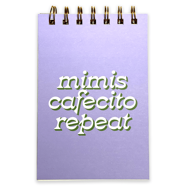 Mimis Cafecito Repeat Spiral Notepad (50 blank pages)
