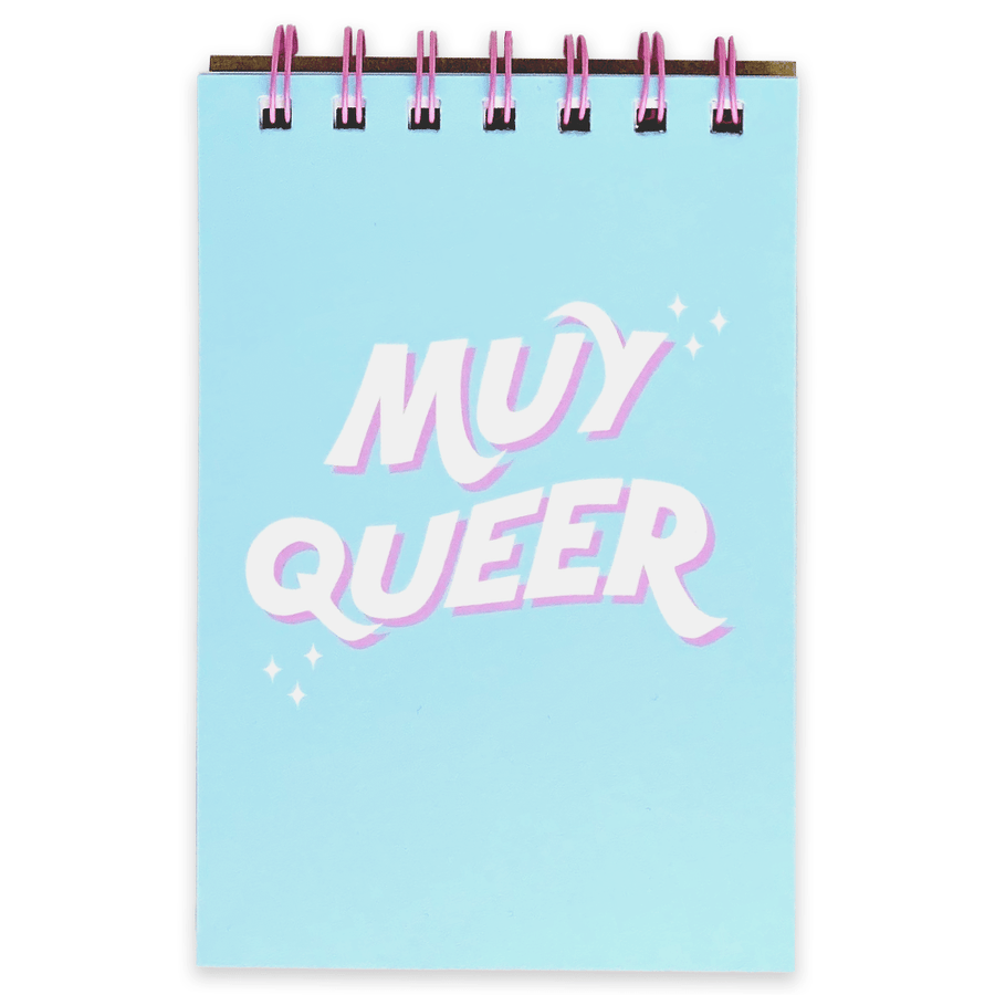 BarbacoApparel's Muy Queer Spiral Notepad (front view)