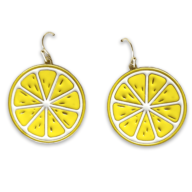 Lemon Citrus Earrings (front view)