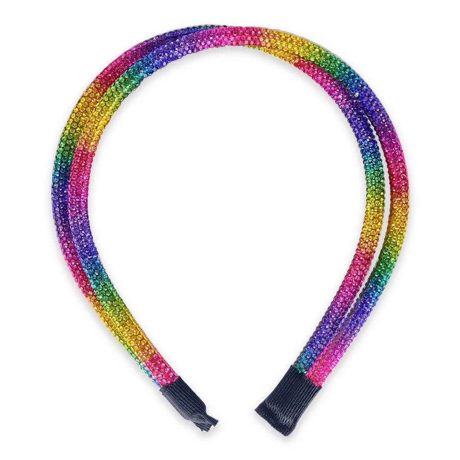 Double-Banded Sparkly Pride Stone Headband  (thin bands)