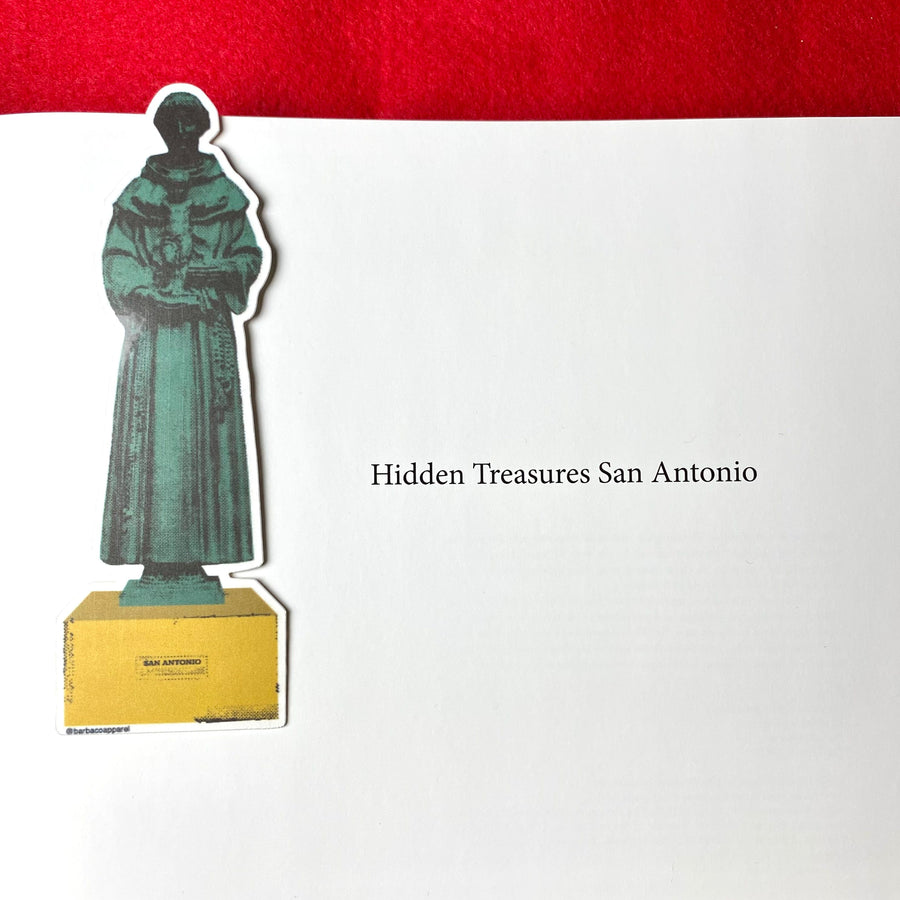 Statue of Anthony of Padua Die-Cut Laminated Bookmark (in book)