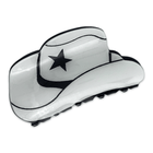 White Cowboy Hat Hair Clip (front view)