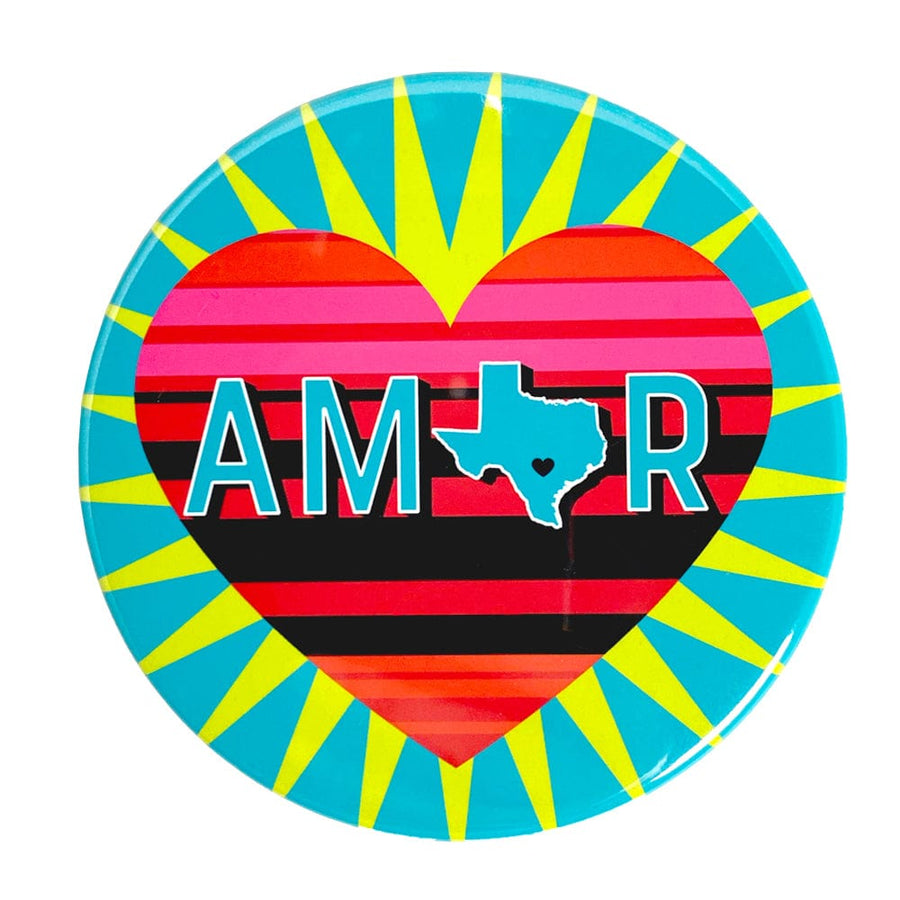 Amor 3" Magnet, Mirror, OR Button