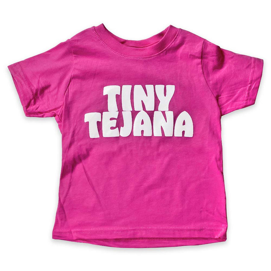 BarbacoApparel's Tiny Tejana Graphic Toddler Tee (front view)