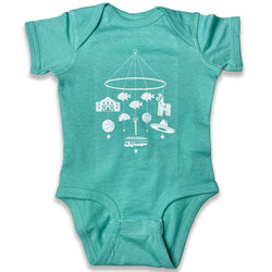 BarbacoApparel's Puro San Anto Mobile Graphic Onesie (front view)