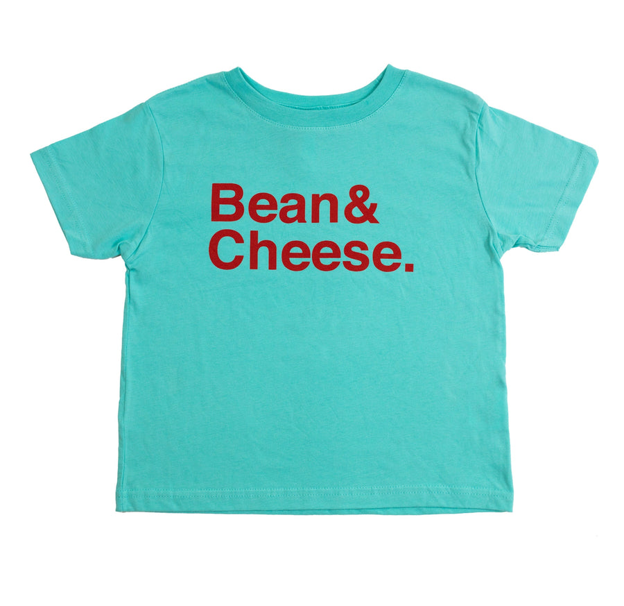 BarbacoApparel's Bean & Cheese Graphic Toddler Tee (front view)