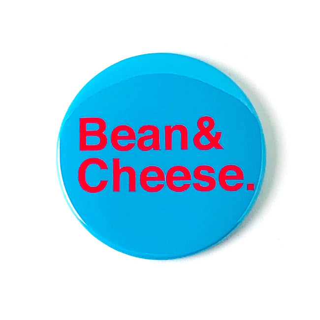 BarbacoApparel's Bean & Cheese 3-inch Magnet OR Handheld Mirror (front view)