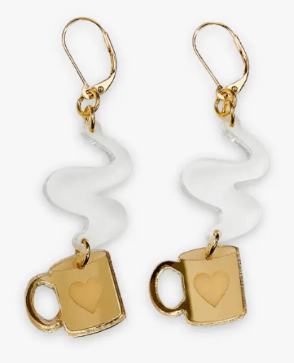Vinca Cup of Comfort Dangle Acrylic Earrings