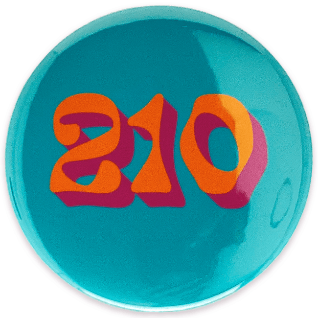 BarbacoApparel's 3-inch 210 Magnet, Handheld Mirror, OR Button