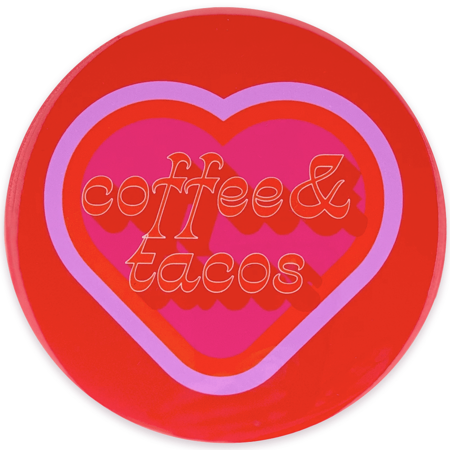 BarbacoApparel's Coffee & Tacos 3" Magnet OR Handheld Mirror