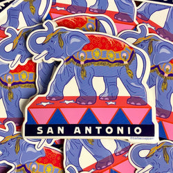 San Antonio Elephant Vinyl Sticker