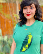 BarbacoApparel's Jalapeño Graphic Tee on Female Model