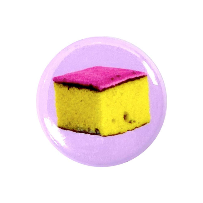 BarbacoApparel's Pink Cake Pan Dulce 1-inch Pinback Button (front view)