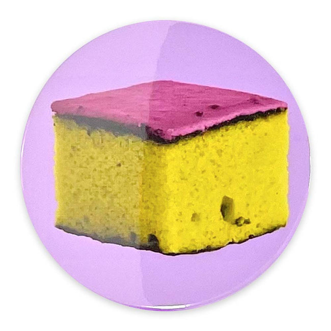 BarbacoApparel's Pink Cake Pan Dulce 3-inch Magnet OR Handheld Mirror (front view)