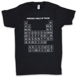 BarbacoApparel's Periodic Table of Tacos Graphic Tee (front view)